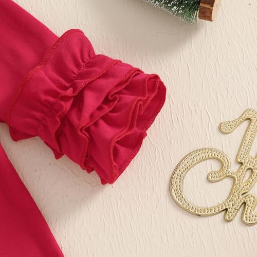 Sasaerucure Newborn Baby Girl Christmas Jumpsuit Romper with Headband Infant Girl Christmas Outfits4