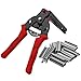 Produktbild MUYIRTED Hog-Ringzange und 600 Stück Klammern, M-Clip-Zange, Klammern, Vogelgitter, Käfigdraht, Zaun-Installation (rot)