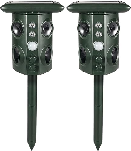 E-FINDS 猫除け 超音波 ソーラー 防水 ねこよけ カラス除け 鳥よけ 犬よけ 猫避け 動物撃退器 USB充電 & ソーラー充電 LEDフラッシュライト 振動 5つ撃退モード 音量調整可能 糞被害対策 鳥害対策 猫撃退 猫退治 鳥除け ネズミ除け 猫