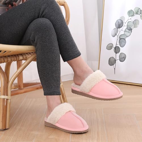 Image of Litfun Women's Fuzzy Memory Foam Slippers Fluffy Winter House Shoes Indoor and Outdoor