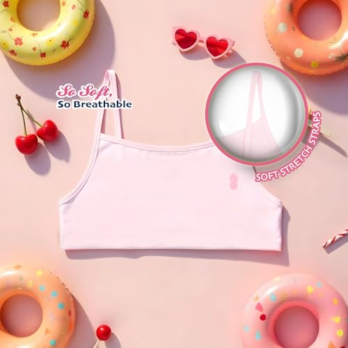 Tommy Bahama Girls Bralette 3-Pack - Soft, Breathable Cotton, Tag-Free Comfort, Training Sports Bra Set for Kids and Teens4