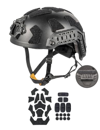 FMATAL GEAR FMA - Casco SF Super Hight Cut Fast ABS para Airsoft, casco táctico, paintball, deportes al aire libre, caza, tiro (BK, L)
