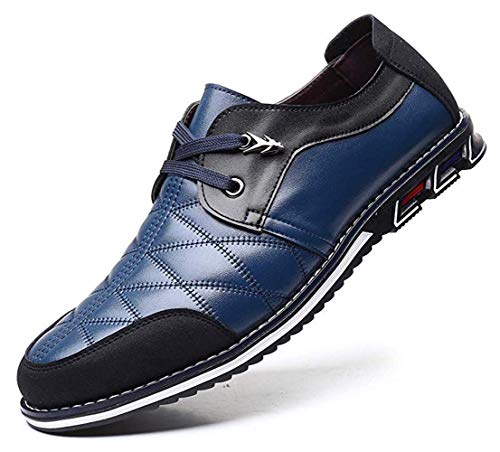 Asifn Men's Casual Comfortable Fashion Walking Loafer Shoes Breathable Lace-up Driving Business Office Outdoor Luxury Leather Shoes