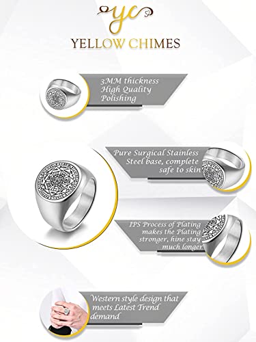 Stainless Steel Archangels Protection Band Ring, Gift for Him