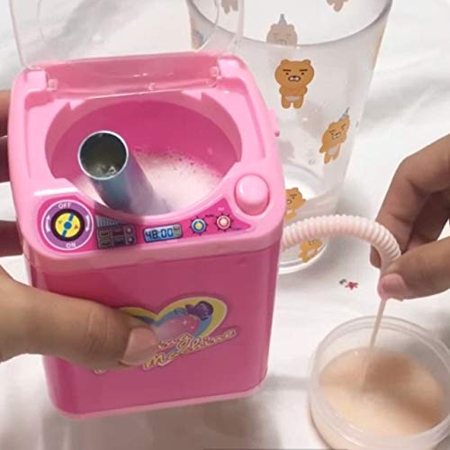 Muellery Makeup Brush Cleaner Device Automatic Cleaning Washing Machine Mini Toy (1pcs, Pink)