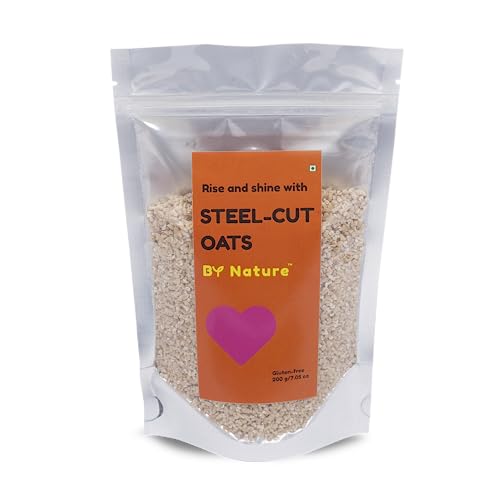 Image of By Nature Steel Cut Oats 200g | 100% Natural Whole Grain | High-Fiber | Healthy breakfast | Protein Rich | Healthy & Delicious | Efficient on reducing Weight & Cholestrol | High Protein Oats
