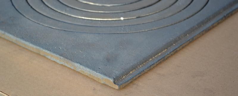 SEZAM Gussplatte zum ofen mit 2-Loch 68x32cm Kohleplatte Kaminplatte Grauguss Gusseisen
