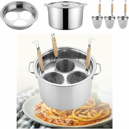 Ensemble de cuiseurs à pâtes avec passoire pour restaurant