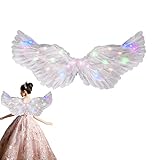 Alas luminosas para niños y adultos: estas alas iluminadas pueden satisfacer los sueños de cuento de hadas de los niños, y cuando se pongan estas alas de hadas LED, se verán como elfos reales en el bosque o princesas en el castillo que pueden llevar en el cuento de hadas, dejando fantasías más dulces en sus recuerdos de crecimiento.