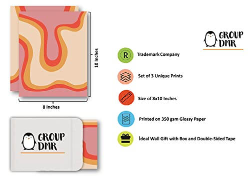 Preppy Aesthetic Abstract Wall Art - 8X10 Inches Unframed Set Of 3 Pink And Orange Posters For Room Aesthetic – Wall Decor For Bedroom, Living Room - Cute Room Decor Things For Teen Girls - Mid Century Modern Decor - Eclectic Wall Decor, Preppy Room Decor Aesthetic - Boho Western Home Decor - Trippy Room Decor (A2) #TOP6