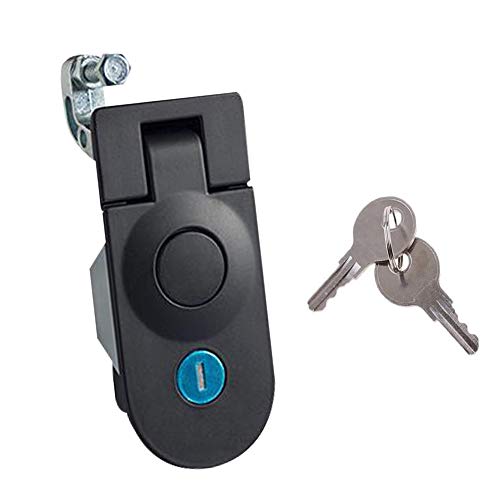 2Piece Powder Coated Zinc Alloy Sealed Adjustable Lever Hand Operated Compression Latch Key Locking, 4.3x2.0inch,Black