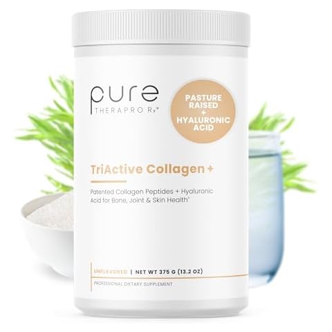 Pure Therapro Rx TriActive Collagen Plus, Collagen Powder for Hair, Skin, Nails, Bones & Joints, Hydrolyzed Collagen Powder w/Patented Peptides, Unflavored Multi Collagen Protein Powder, 30 Servings Cover