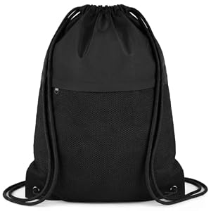 Drawstring Backpack for Sports – Small Gym Bag for Men & Women | Lightweight Cinch Drawstring Sackpack with Mesh Pocket, Machine Washable – for Beach, Travel, Yoga, Swimming & Daily Carry