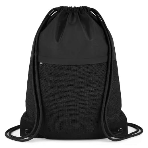TILYMOL Drawstring Backpack Bag - String Gym Bag for Men & Women, Lightweight Cinch Sports Sackpack for Beach, Travel, Yoga, Swimming, Black
