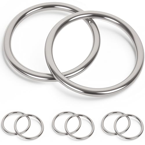 ZUSFUL 1.57 inch Metal O Rings,Stainless Steel Round Ring Buckles 5/32" Wire Diameter,metal rings for crafts,Solid Welded Loop(8, ID5/32*D1.57(40mm))