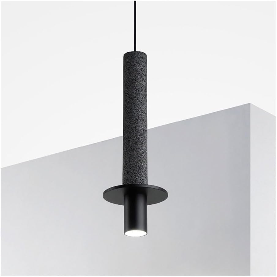 Lampe suspendue en marbre meulage à la main luminaire contemporain noir
