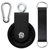 Seilrolle Umlenkrolle 90 mm Block Flaschenzug Fitness Rotation 360° Drahtseilrolle mit Schaukelgurt Karabinerhaken für DIY Home Gym Fitnessgeräte Kabelmaschine