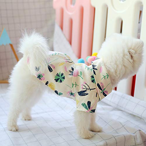 POPETPOP Dog Dhirts - Hawaiian Summer Flower Pattern Shirt - Cat Dog Clothes Thin Style Cooling Shir