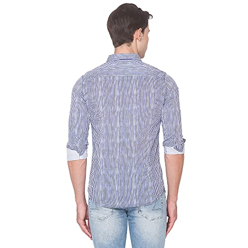 Image of Spykar Men's Slim Shirt (8907966628175 Indigo Blue M)