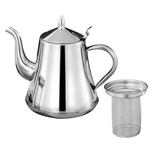 SHERCHPRY Tetera Capacidad 1500ml de Acero Inoxidable Filtro Extraíble Diseño Moderno y Resistente para Oficina y Cafeterías