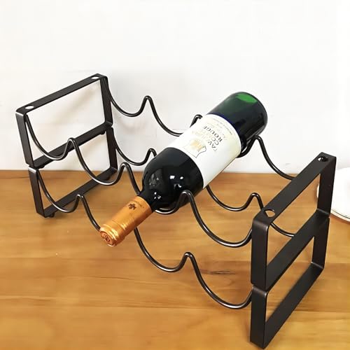 REDANT-2-Tier-Stackable-Wine-Rack-for-Countertop-Metal-Wine-Bottle-Holder-Small-Wine-Storage-Organizer-for-Inside-Cabinet-Kitchen-Bar-or-Dining-Room-Holds-8-Bottles-Bronze