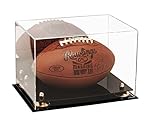 Deluxe Acrylic Football Display Case with Gold Risers and Mirror (A004-GR)