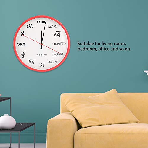 Horloge murale quartz 30 cm rouge en métal pour déco salon moderne - 5