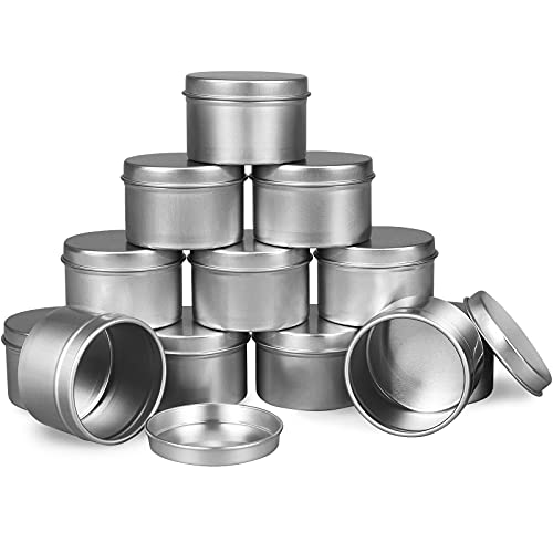 DINGPAI 12pcs Candle Tins, 2oz Metal Tins, Round Empyt Candle Containers for Candle Making, Party Favors, Spices & Gifts DINGPAI 12pcs Candle Tins, 2oz Metal Tins, Round Empyt Candle Containers for Candle Making, Party Favors, Spices & Gifts