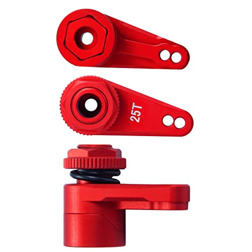 Alloy 25T Steering Servo Arm Horn For For 1/10Th Rc Axial Rbx10 Axi03005 Crawler Car (Red) #TOP3