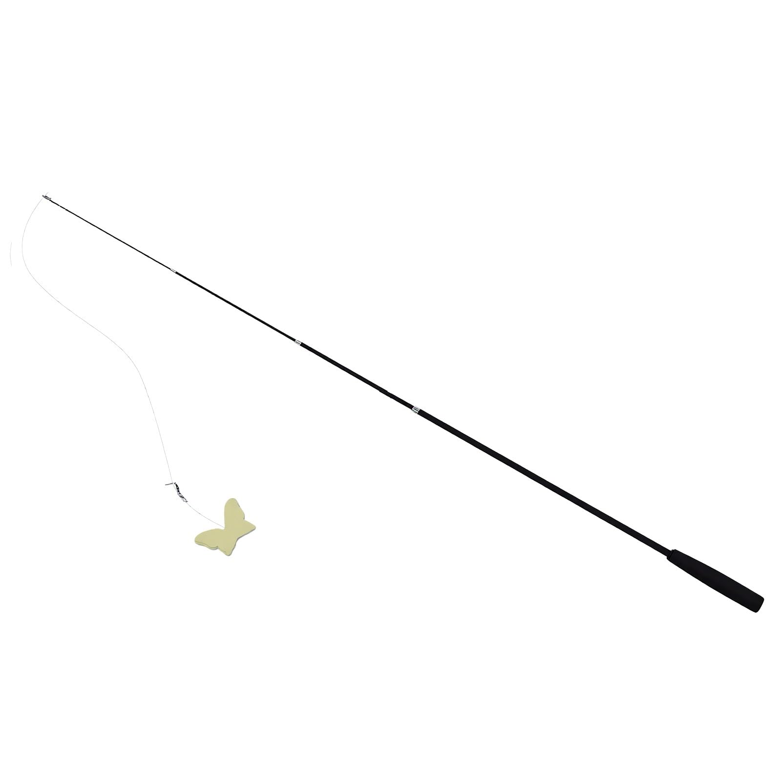 Bacchetta Teaser a Farfalla Regolabile Giocattolo da Esterno per Bambini Canna da Pesca a Farfalla Interattiva Leggera 212g