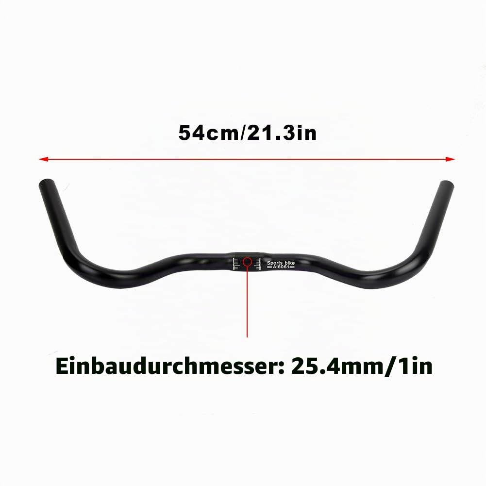 Doact Nach Hinten Gekehrter Lenker 31,4 Cruiser für Fahrräder Fahrrad BMX Schwarz Schwalbe Tourenrad Lenker Retro Vintage 31,8 Riser Freizeit Berg Bequem groß 25,4 * 540 Mm Autobahn