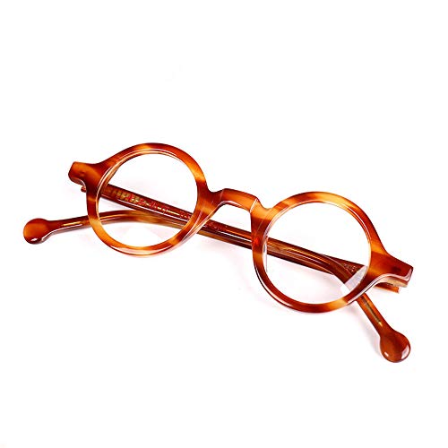 Image of Hand Made Small Vintage Round Eyeglass Frames Full Rim Acetate Glasses B002