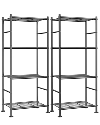 Sakugi Storage Shelves - Set of 2, 4-Tier Metal Shelf