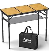 Anbte アウトドア 折りたたみテーブル 高さ調整 3段階 最大70cm コン Amazon.co.jp: Anbte 折りたたみ式キャンプテーブル 収納ネット付き 高