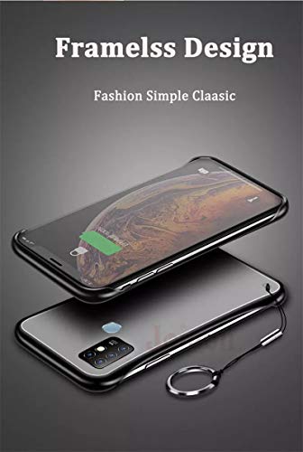 Image of REALCASE Infinix Hot 10 Back Cover Stylish | Ultra Thin Frameless Matte Hard TPU Bumper Back Cover Case for Infinix Hot 10 (F-Black)
