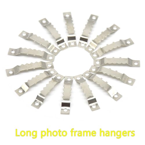 Image of 100 Pcs Sawtooth Hangers Picture Hanging Kit 1.77in Sawtooth Picture Hangers Picture Hooks with Screws Picture Frame Hangers for Photos Artwork Clock (Silver /XK-JC)