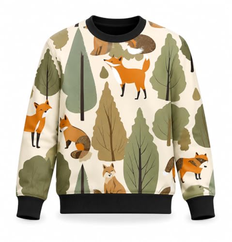 Image of Tiny Sprouts Kids Sweatshirt | JungleFox Theme | Unisex | Ages 5-14