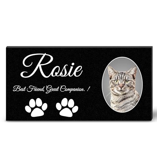 Image of ADFSTONE Pet Memorial Stones Personalized Dog Remembrance Gifts, Customized Cat Picture Grieving Plaque, DIY Gravestone, Custom Sympathy Photo Gift, Animal Grave Markers