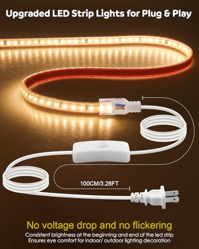 Tira LED Aclorol Outdoor 20FT Blanco Cálido Impermeable miniatura 5