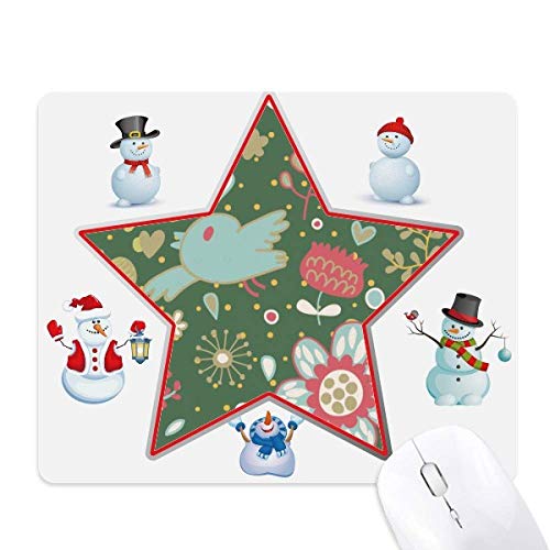 Tapis de souris vert foncé fleur bonhomme de neige étoile cadeau idéal hiver
