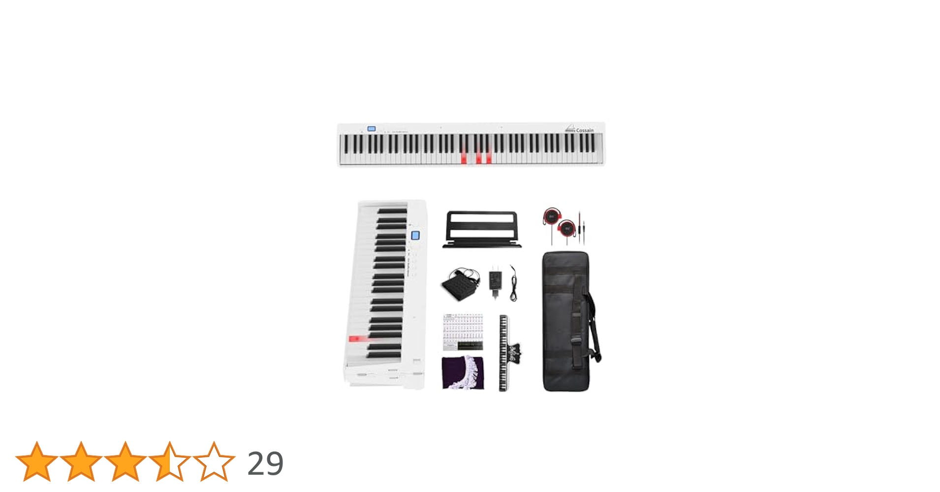 ⭐️電子ピアノ⭐️88鍵盤 折り畳み式 MIDI対応 ペタル付き　キーボード　充電式 Amazon | Veetop 電子ピアノ 88鍵盤 【折り畳み式】 充電型