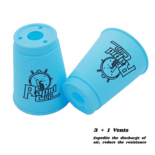 Erlsig 12 Pack Stacking Cups, M Size Quick Stack Cups Set Speed Training Game For Travel Party Challenge Competition, Blue #TOP3