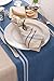 DII French Stripe Dining Table Collection Farmhouse Style Table Runner, 14x108 Inches, Blue Chambray