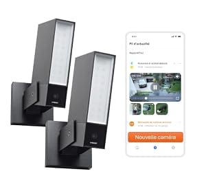 Netatmo Überwachungskamera für den Außenbereich, WLAN 5 GHz, 2K HDR, KI-Erkennung Personen/Fahrzeuge/Tiere, LED-Flutlicht 12 W, Sirene 105 dB, lokale Speicherung,ohne Abonement,Schwarz, NOC2-B-EC