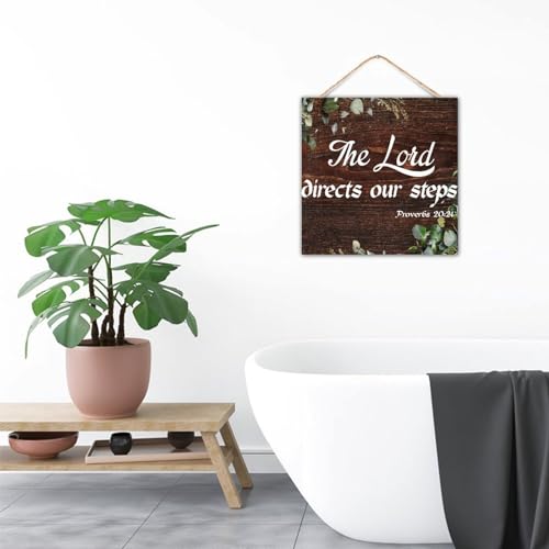 Decoración de pared Proverbios 20:24 en madera para transformar espacios vacíos 5