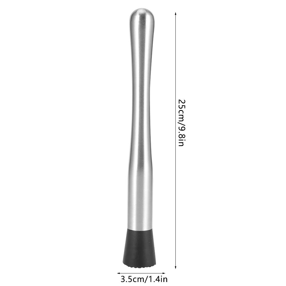 QANYEGN Stainless Steel Cocktail Muddler, 25cm Ice Crushing Rod, Cocktail Wine Muddler Mixing Tool for Home Use