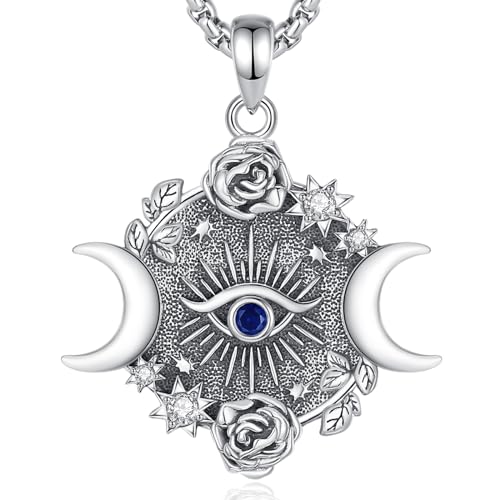 Celestia Triple Luna Colgante Amuleto Mal De Ojo Collar Bruja Plata 925 Magia Brujeria Y Ocultismo Esoterismo Talismanes De Proteccion Brujas De La Suerte Regalos Para Mujer Celestia Triple Luna Colgante Amuleto Mal De Ojo Collar Bruja Plata 925 Magia Brujeria Y Ocultismo Esoterismo Talismanes De Proteccion Brujas De La Suerte Regalos Para Mujer