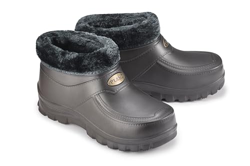 ESTRO Gummistiefel Gefüttert Herren Clogs - Regenstiefel Herren Gefütterte Gummistiefel Damen Kurz Regenschuhe Damen A16 (43, Grau)