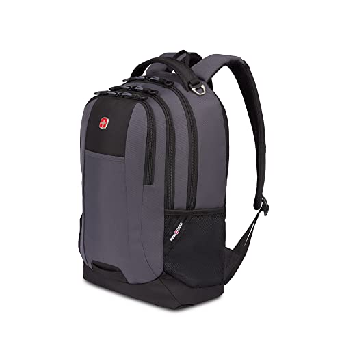 SwissGear 5505 Cecil 16” Laptop Backpack Dark Gray/Black – Daily Laptop Bag with Gear Attachment Options – Multiple Organizer Pockets & Padded Shoulder Straps
