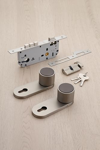 Image of LAPO Mortice Lock for Main Doors, 60x85 Lock Body, Compatible with 30-50mm Door Thickness, 70mm Cylinder, 3 Brass Keys, Left-Right Door Fitment, Matt Finish, 3 Years Warranty - 317